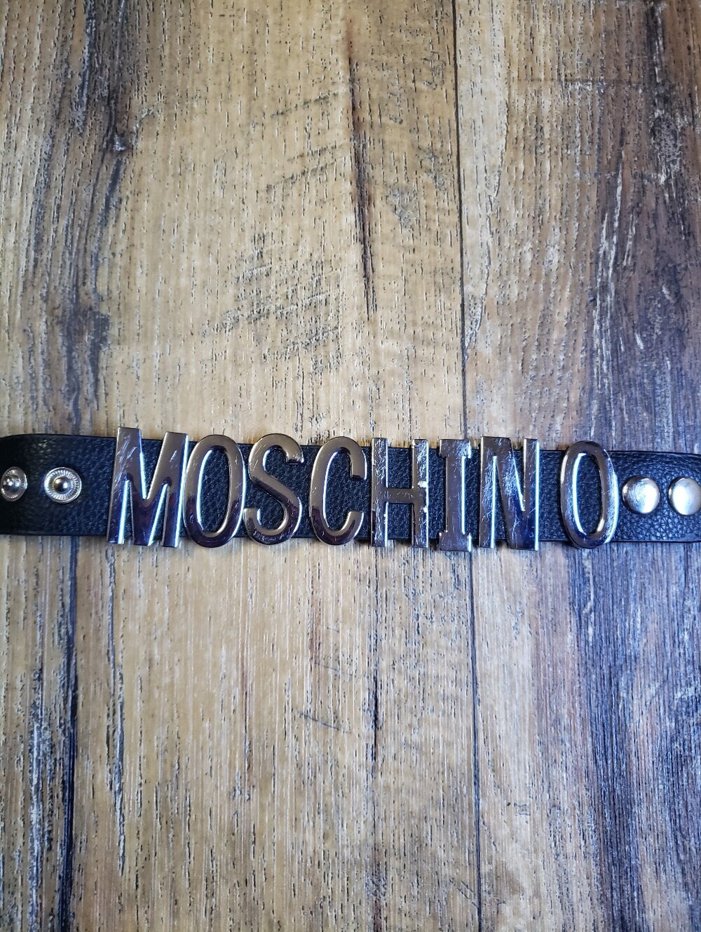 Designer Inspired Large Letter Logo Faux Leather Snap Button Bracelet